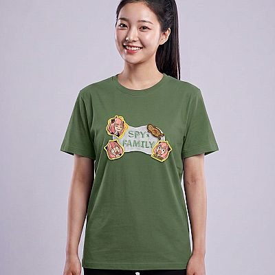 Touch Fasteners T-shirt-SPY×FAMILY — Anya Forger Spy x Family — Model — Aya (with face)