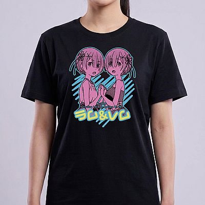 Cool Tee-Re:Zero — Rem & Ram Re:Zero — Neck-down