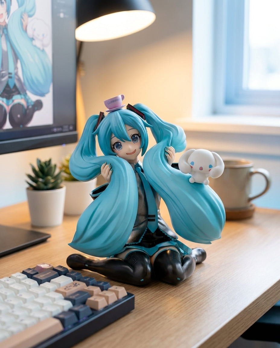 Vocaloid: Hatsune Miku & Cinnamoroll – Figurines | Work-setup table | Official Funikido merchandise