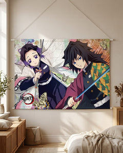 Demon Slayer: Giyu & Shinobu – Wall Art & Tapestries | Product shot | Official Funikido merchandise