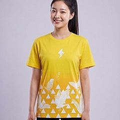 Gradient T-shirt(Chu)-Demon Slayer: Kimetsu no YaibaS — Zenitsu Agatsuma Demon Slayer — Female — Aya (with face)