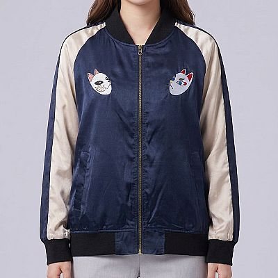 Color-embroidered Jacket-Demon Slayer: Kimetsu no Yaiba — Giyu & Sabito Demon Slayer — Female — Suki (neck-down)