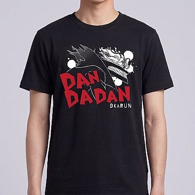 Trendy T-shirt (Ken Takakura, Black) - Daring Party M — Okarun Dandadan — Male — Kai (neck-down)