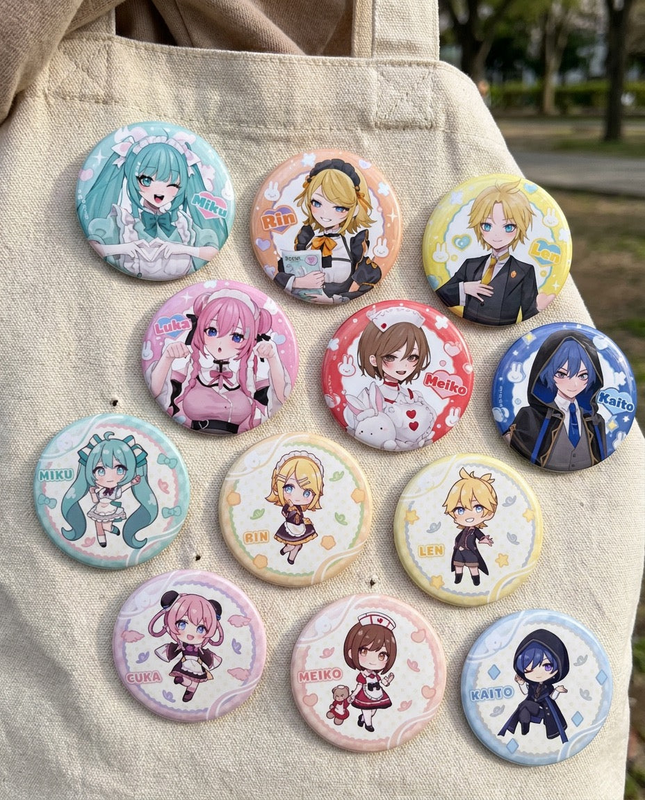 Vocaloid: Group – Badges & Pins | On a bag | Official Funikido merchandise