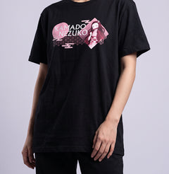 Demon Slayer Unisex Short-Sleeve T-Shirt (Black) – Nezuko Kamado — Nezuko Kamado Demon Slayer — Model hero