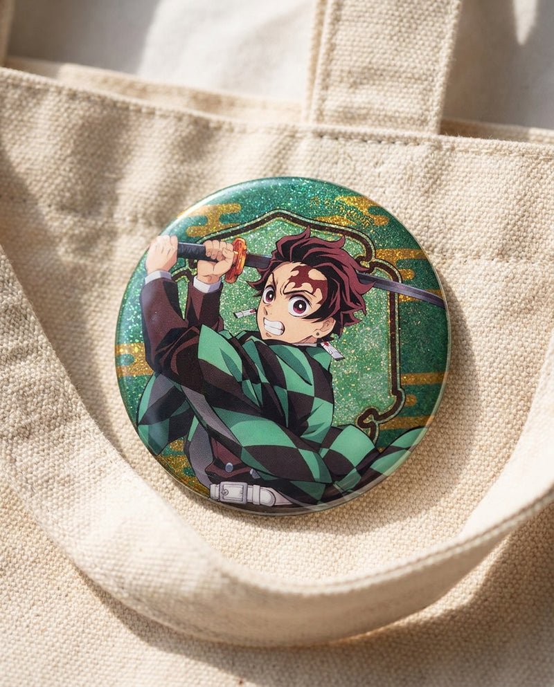 Demon Slayer: Tanjiro Kamado – Badges & Pins | On a bag | Official Funikido merchandise