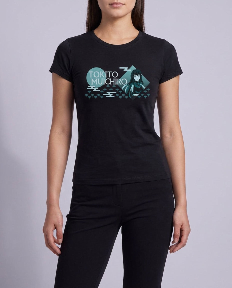 Demon Slayer: Muichiro Tokito – T-Shirt | Female — Aya (neck-down) | Official Funikido merchandise