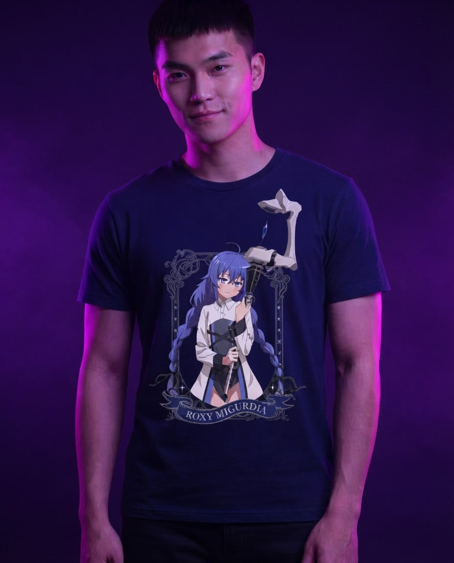 Trendy Full-Color T-Shirt (Luo Qixi) - Mushoku Tensei S — Funikido brand visual (pending client approval)