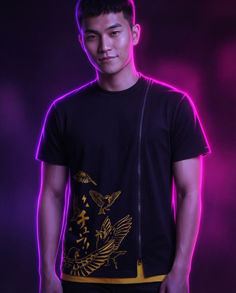Zipper T-shirt(Chuntaro)-Demon Slayer: Kimetsu no YaibaS — Funikido brand visual (pending client approval)