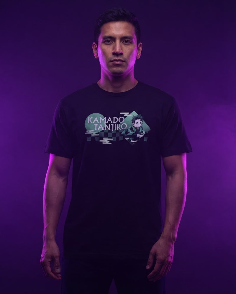Demon Slayer Unisex Short-Sleeve T-Shirt (Black) – Tanjiro Kamado — Funikido brand visual (pending client approval)