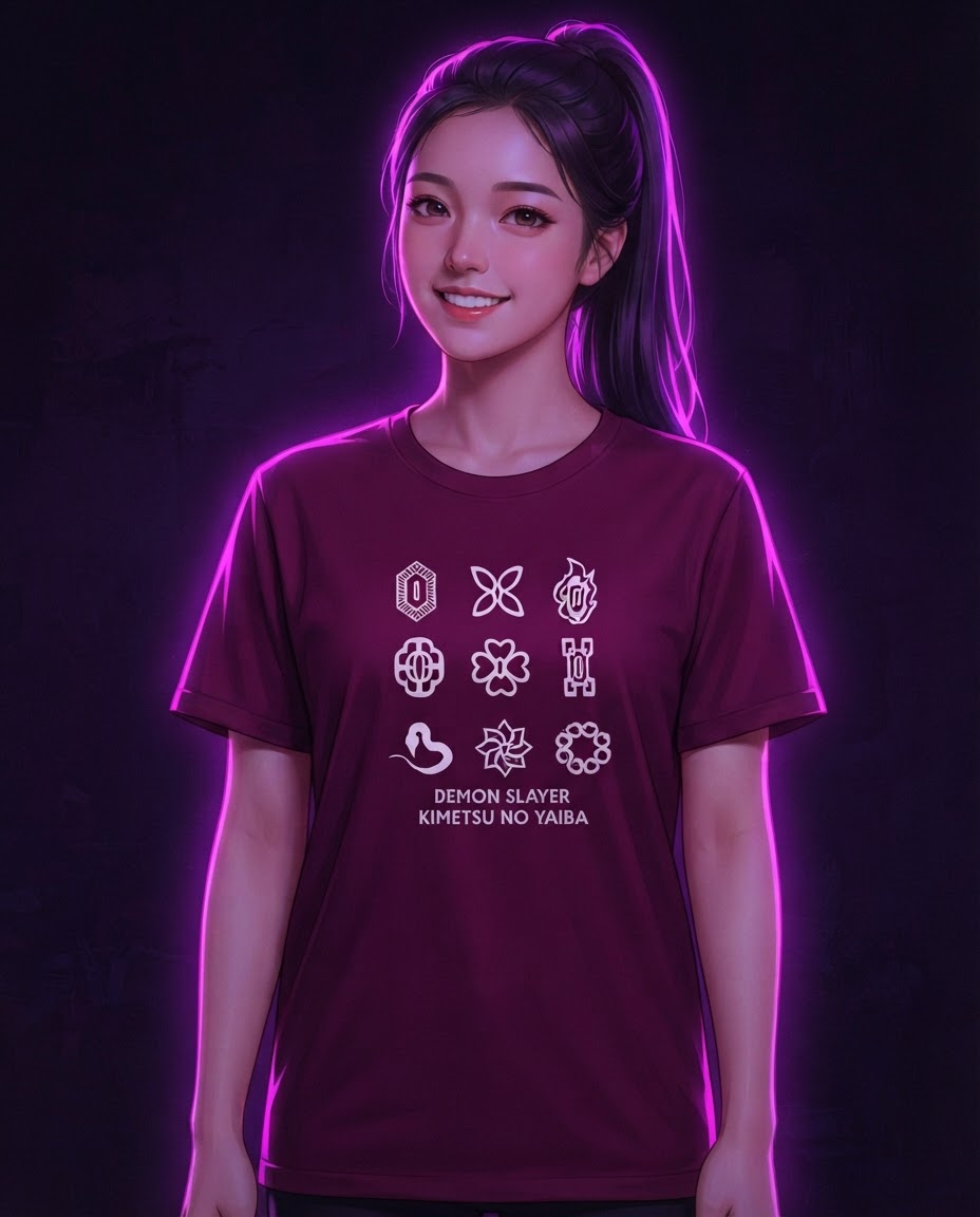 Demon Slayer Unisex Short-Sleeve T-Shirt (Maroon) – Hashira Group — Funikido brand visual (pending client approval)