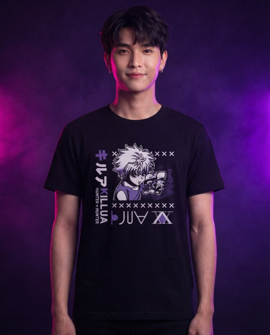 Killua Tee (HxH) — Funikido brand visual (pending client approval)