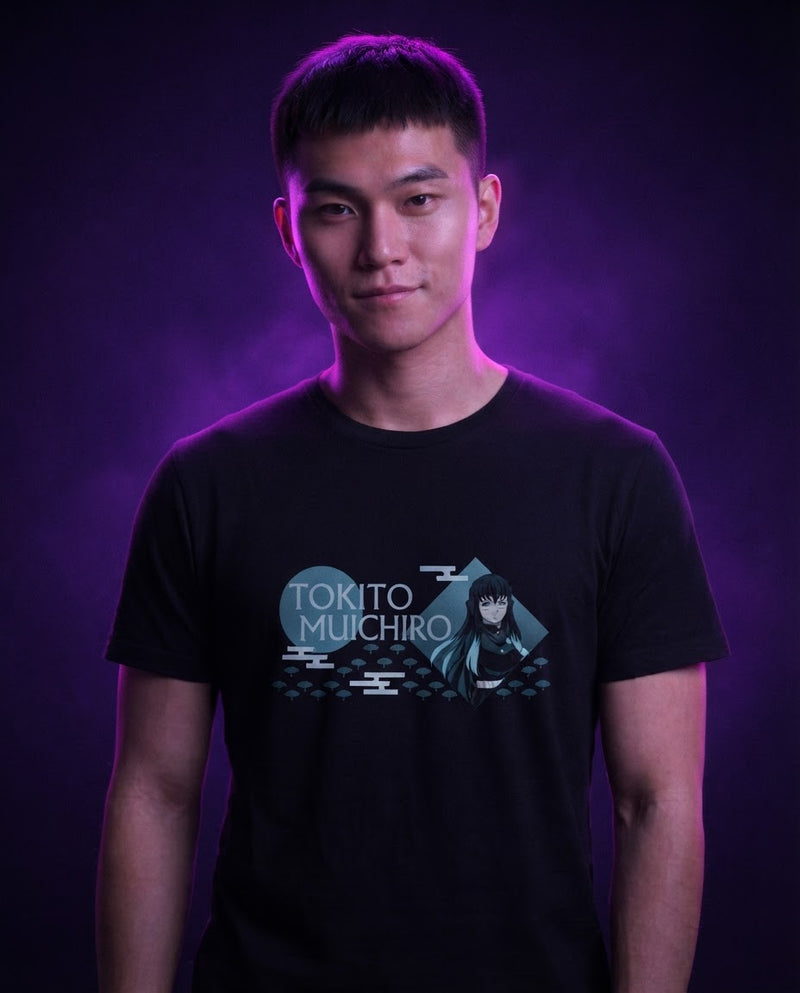 Demon Slayer Unisex Short-Sleeve T-Shirt (Black) – Muichiro Tokito — Funikido brand visual (pending client approval)