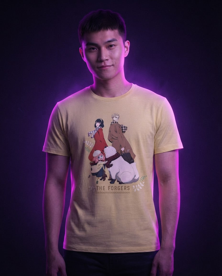 Colorful T-shirt-SPY×FAMILYM — Funikido brand visual (pending client approval)