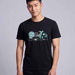 Demon Slayer Unisex Short-Sleeve T-Shirt (Black) – Muichiro Tokito — Muichiro Tokito Demon Slayer — Model hero (with face)