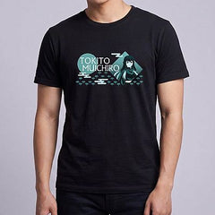 Demon Slayer Unisex Short-Sleeve T-Shirt (Black) – Muichiro Tokito — Muichiro Tokito Demon Slayer — Neck-down