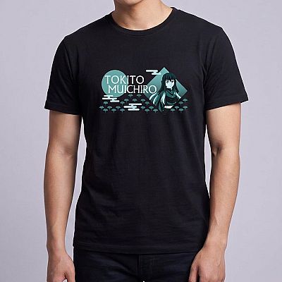 Demon Slayer Unisex Short-Sleeve T-Shirt (Black) – Muichiro Tokito — Muichiro Tokito Demon Slayer — Neck-down
